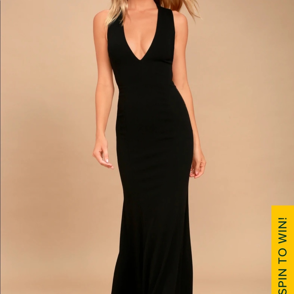Lulus Heaven and Earth Black Maxi Dress